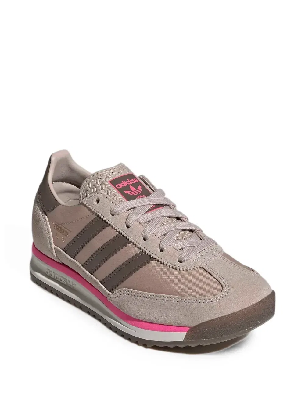 Кожаные кроссовки с панелями SL 72 Adidas Kids, розовый — фото 3