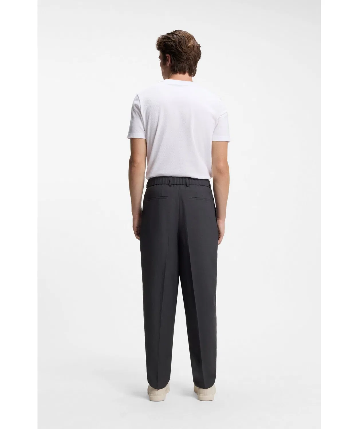 Мужские брюки свободного кроя из стрейч-материала BOSS, Dark Grey — фото 4