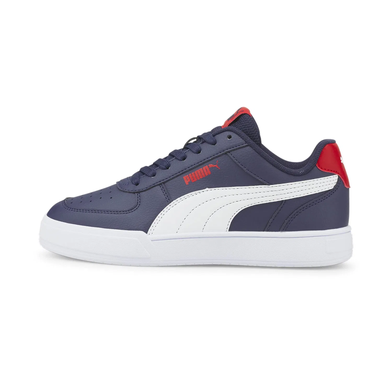 Детские кроссовки для мальчиков безрукавные PUMA Caven Jr PUMA White High Risk Red Peacoat