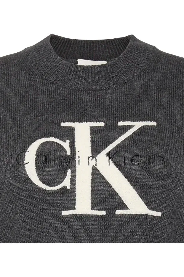 Женская хлопковая футболка с принтом Calvin Klein, Gray — фото 3