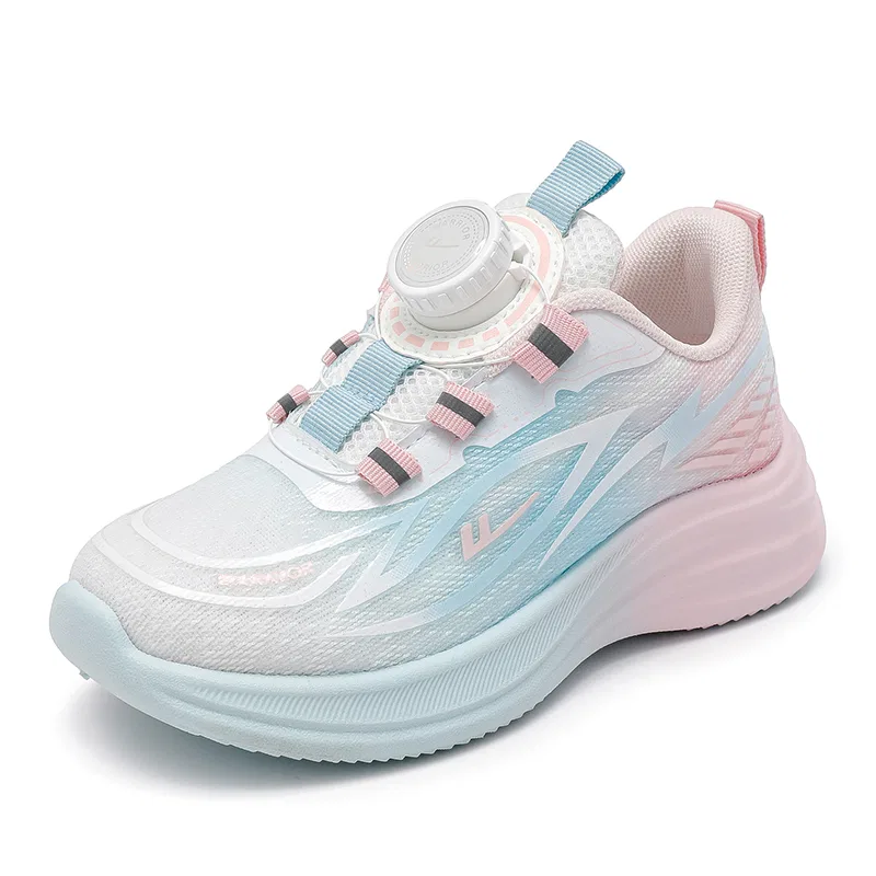 Детские повседневные кроссовки с принтом Cyan White Pink WARRIOR