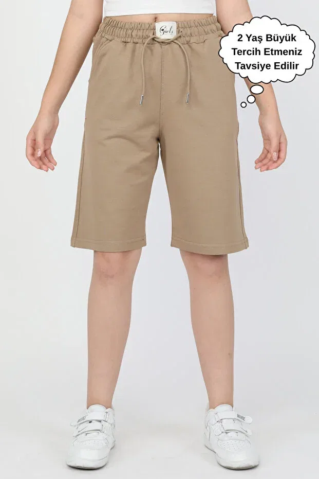Детские шорты для девочек хлопковые с принтом Sports Capri Asyakids Club, Brown