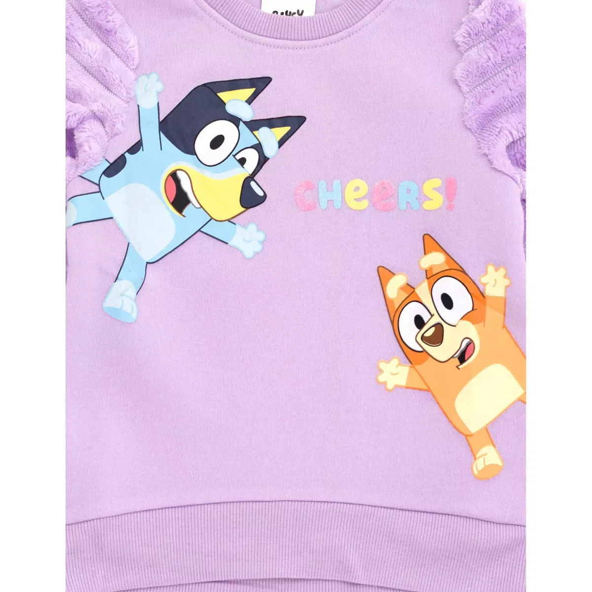 Детское толстовка-свитшот с флисовыми рукавами Bluey для девочек, Lilac — фото 3