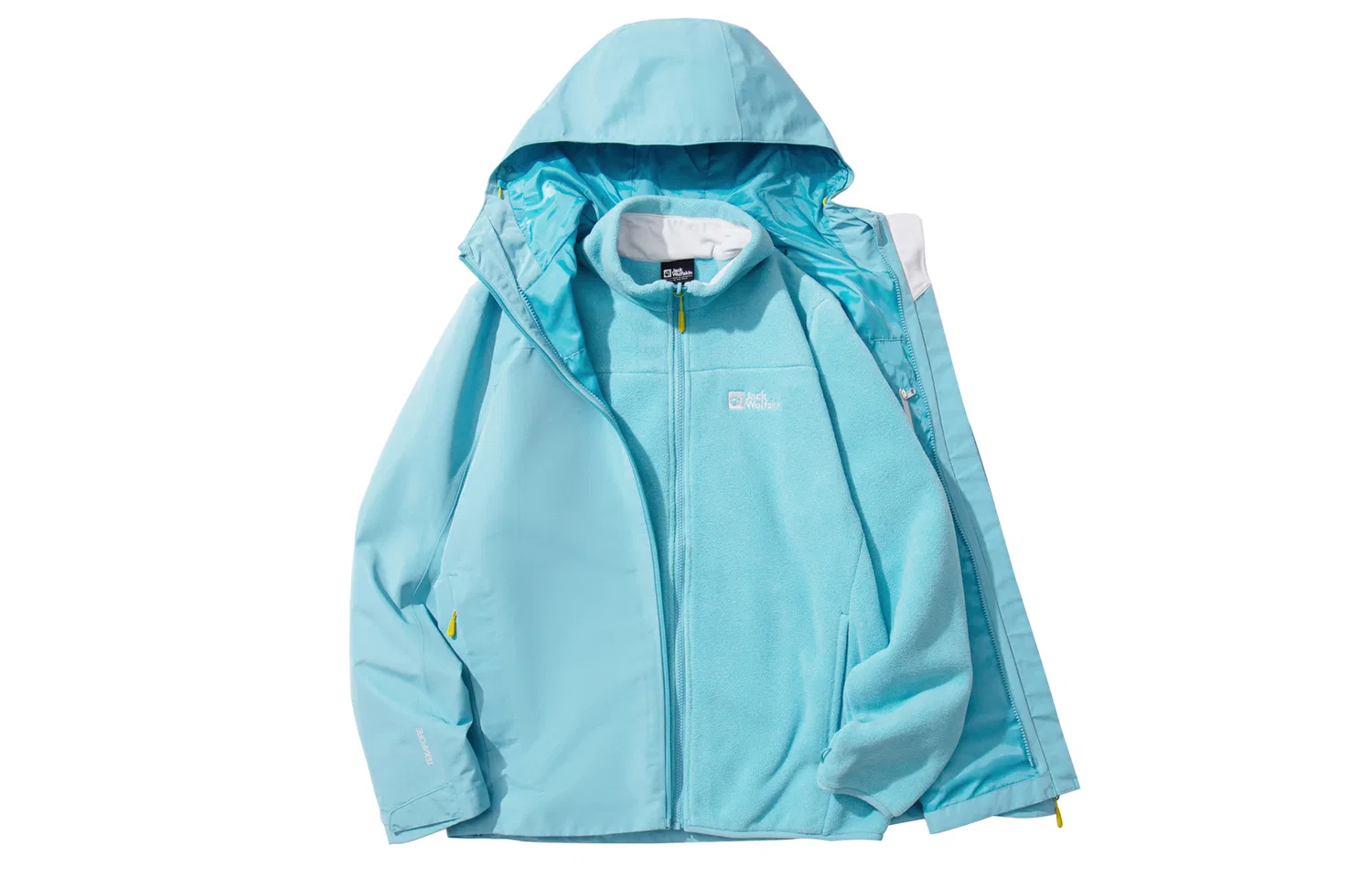 Детская ветрозащитная куртка с капюшоном JACK WOLFSKIN, Forsythia Yellow — фото 4