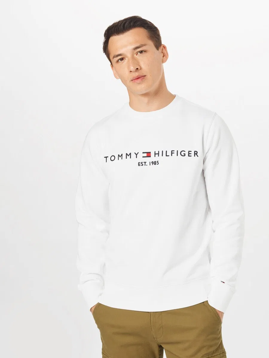 Толстовка TOMMY HILFIGER 'Logo Embroidery Flex' белого цвета — фото 2