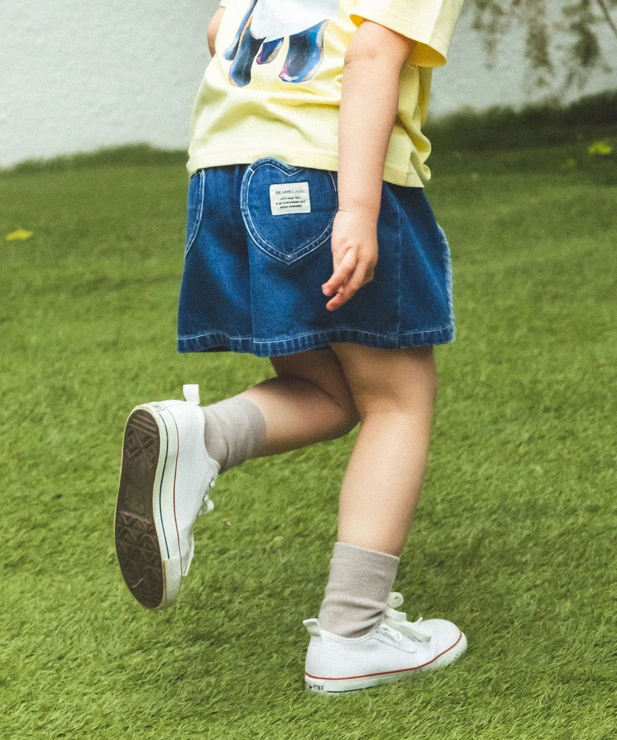 Детские шорты джинсовые с бахромой BEAMS mini, Indigo Blue — фото 3