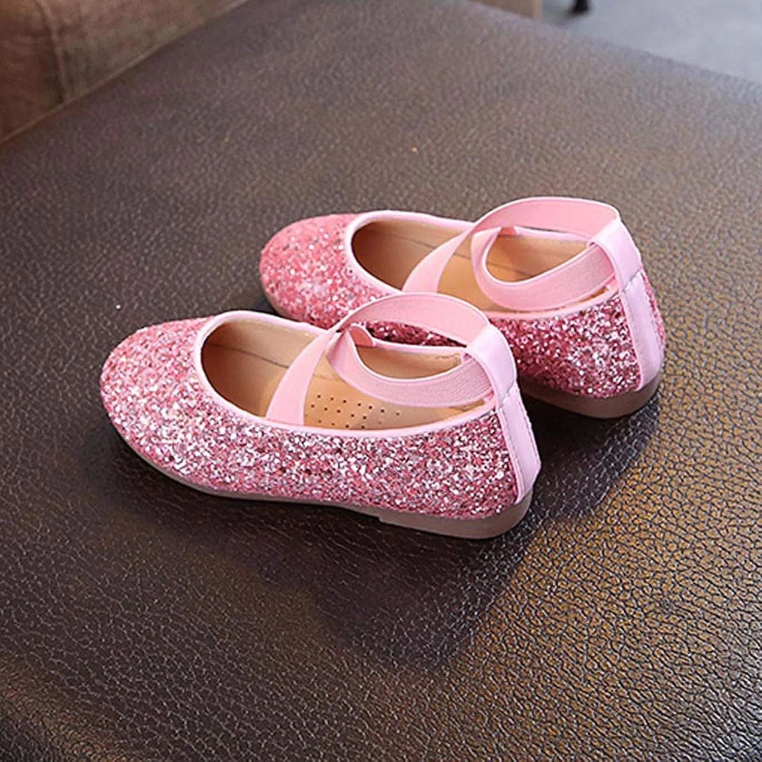 Детские туфли Мэри Джейн с пайетками для девочек, Pink — фото 3