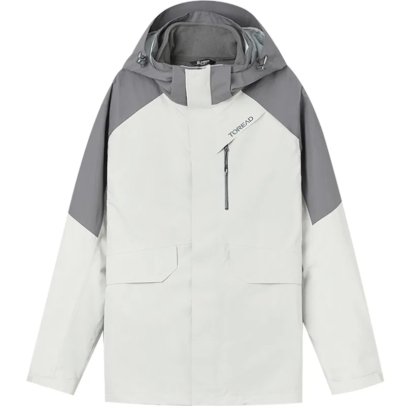 Детская ветровка с флисовой подкладкой 3 в 1, с капюшоном, Premium Gray/Lime-K346, TOREAD