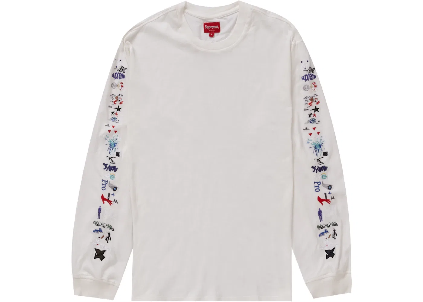 Мужская футболка с длинным рукавом Supreme AOI Icons L/S Top, White