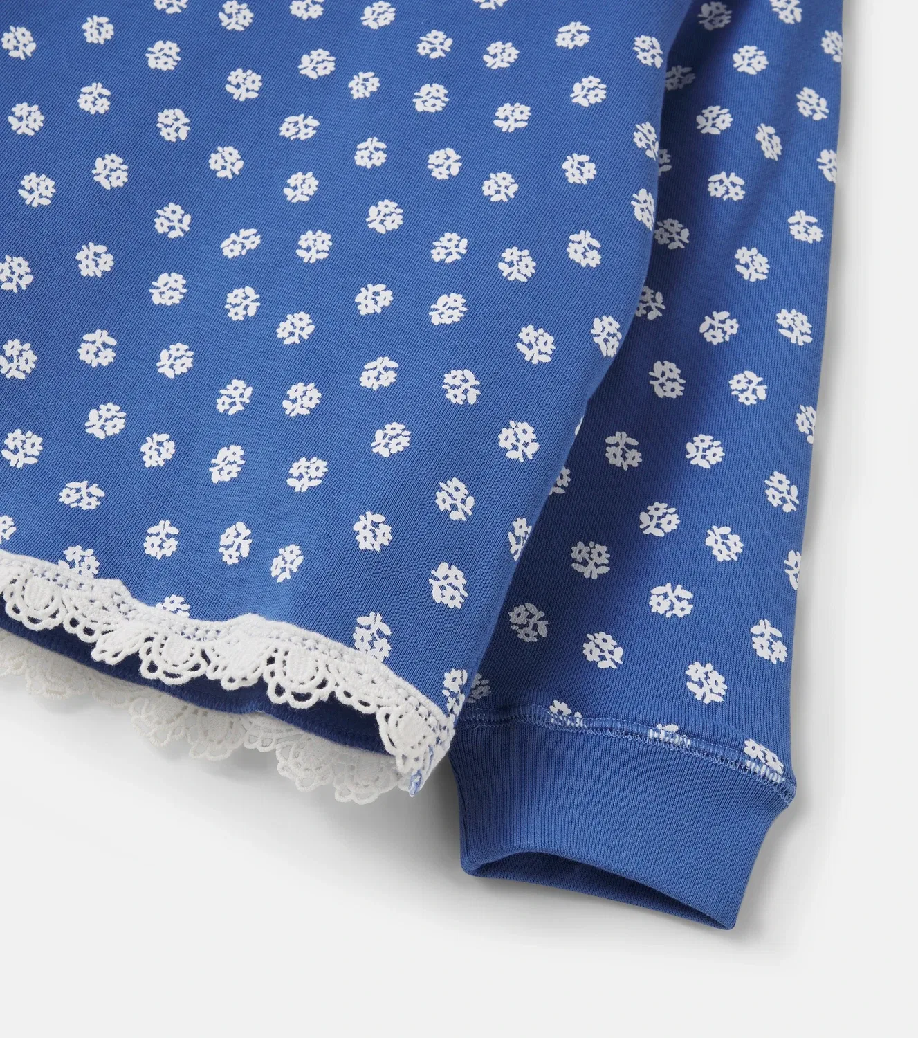 Свитшот хлопковый с цветочным принтом Stella Mccartney Kids, синий — фото 4