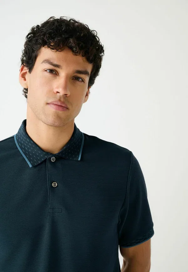 Поло с коротким рукавом, Regular Fit, Button neck fit - short sleeve smart collar polo shirt, Next, Navy Blue, темно-синий — фото 4