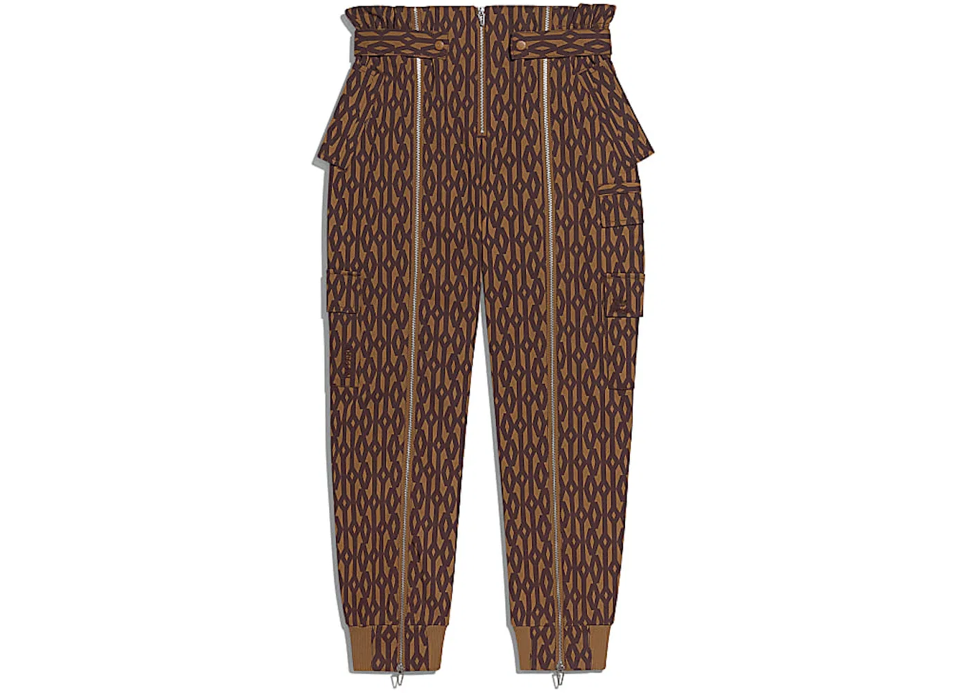 Женские брюки с принтом Monogram Zipper Pants Adidas, Wild Brown/Night Red