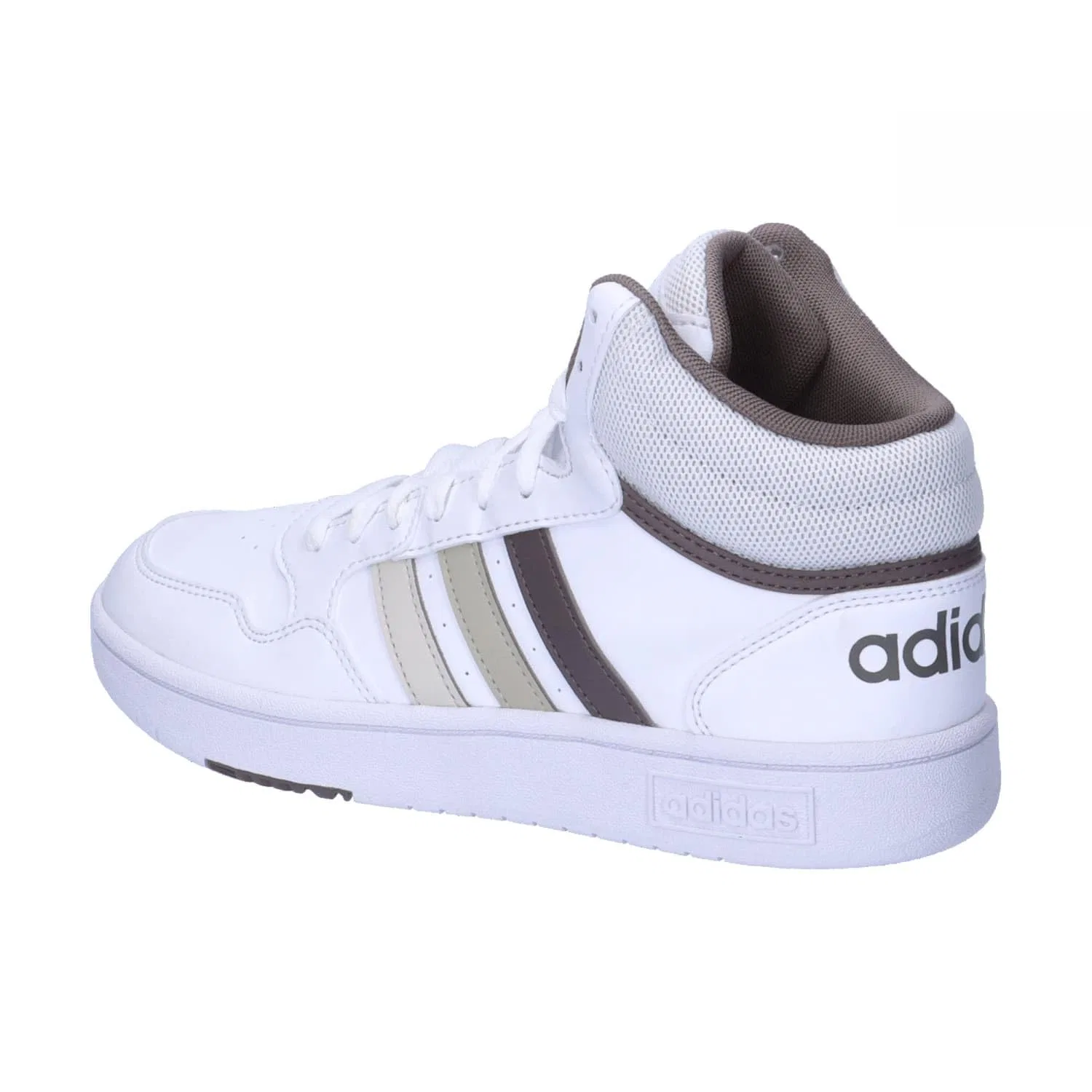 Детские кроссовки для мальчиков и девочек с полосками Hoops Mid Adidas, Cloud White Orbit Grey Putty Grey — фото 3
