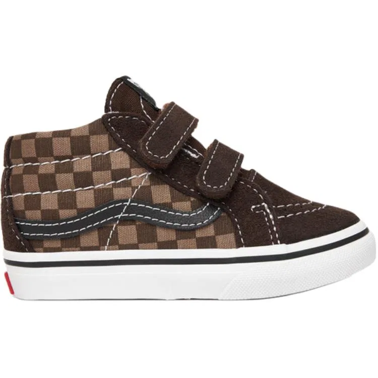 Детские кроссовки для малышей с высоким берцем SK8 Mid Brown Vans — фото 3