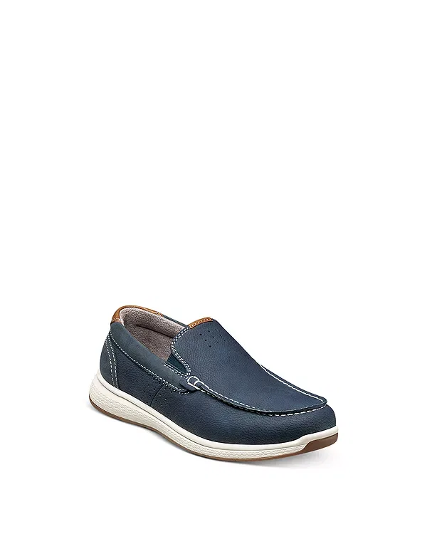 Детские слипоны для мальчиков с мысом мок Florsheim Kids, Navy Nubuck
