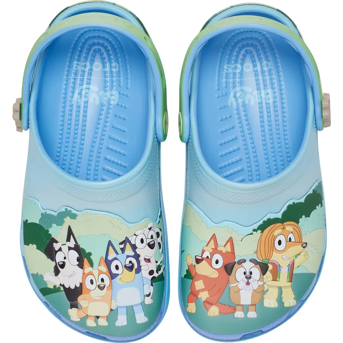 Детские сабо для девочек с принтом Bluey Classic Clogs Crocs, Blue