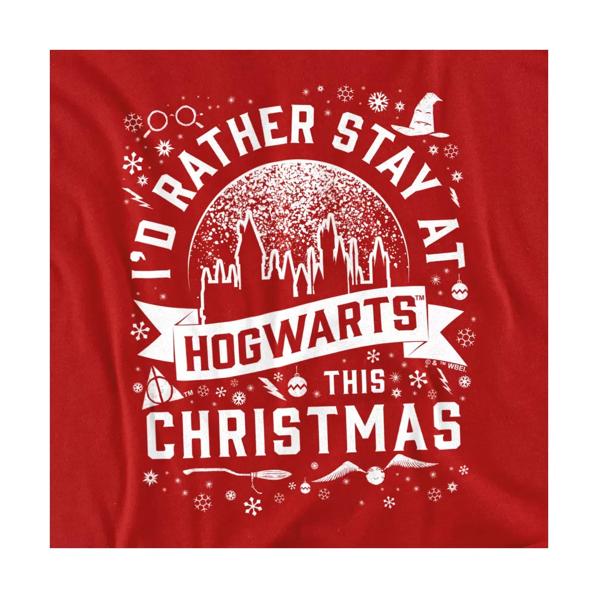 Детское боди с коротким рукавом Harry Potter Hogwarts At Christmas, Red — фото 2