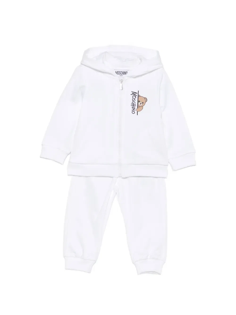 Эластичные брюки на молнии Moschino Kids, белый