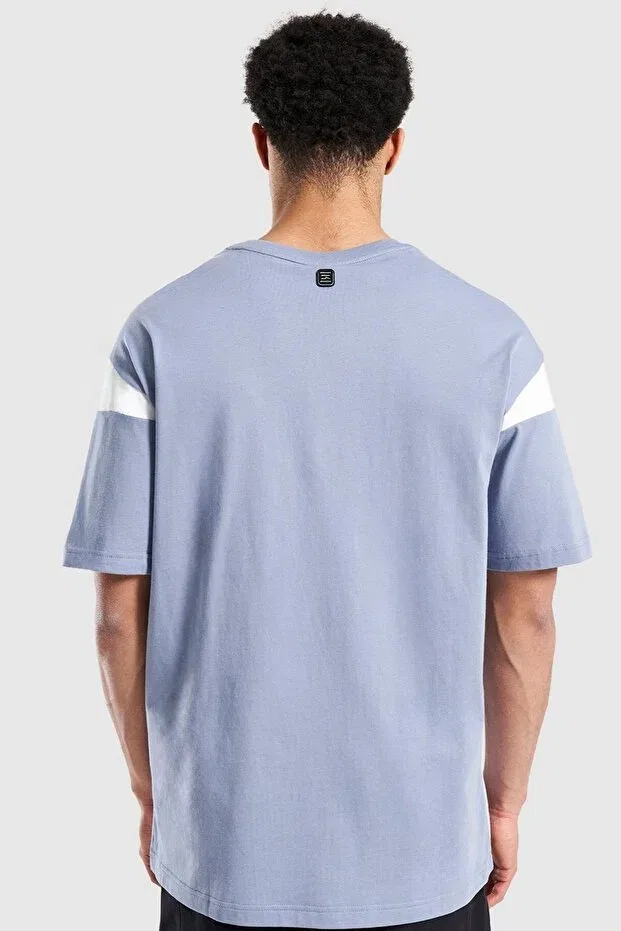 Мужская футболка свободного кроя Sportswear shox nz loose fit mens tee ball cut crew neck cotton men's t-shirt Nike, Blue — фото 2