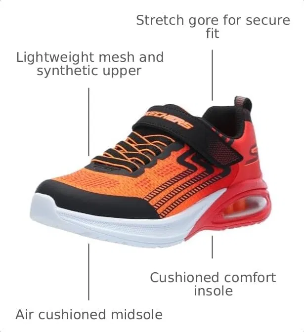 Детские кроссовки для мальчиков Microspec Max Advance Skechers, Black/Red — фото 3