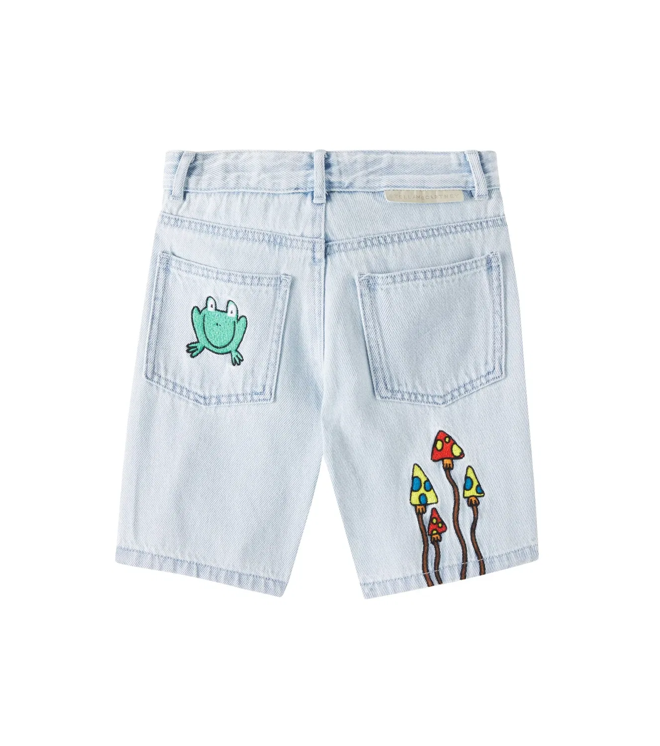 Джинсовые шорты с вышивкой Stella Mccartney Kids, синий — фото 4