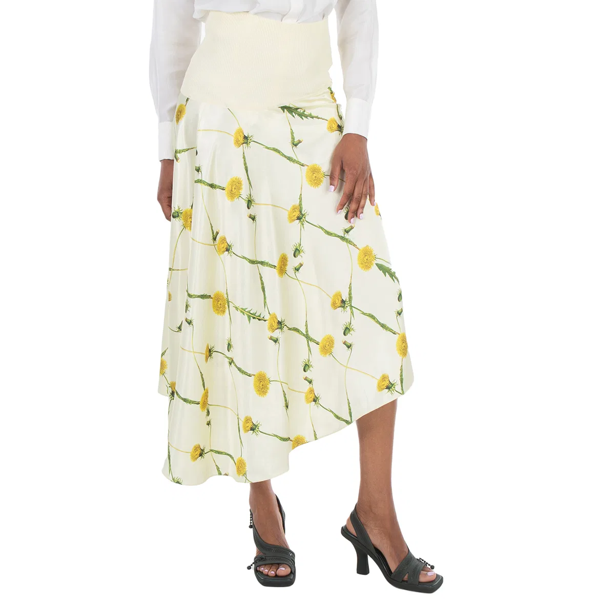 Юбка асимметричная с принтом Dandelion-Print Asymmetric Skirt Burberry, Sherbet Ip Pattern