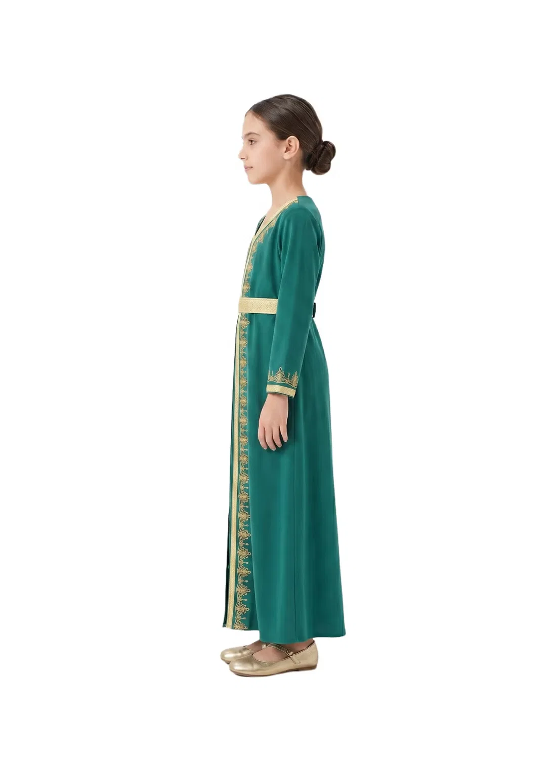 Платье с вышивкой Royal embroidered kaftan D'Daniela, зеленый — фото 2