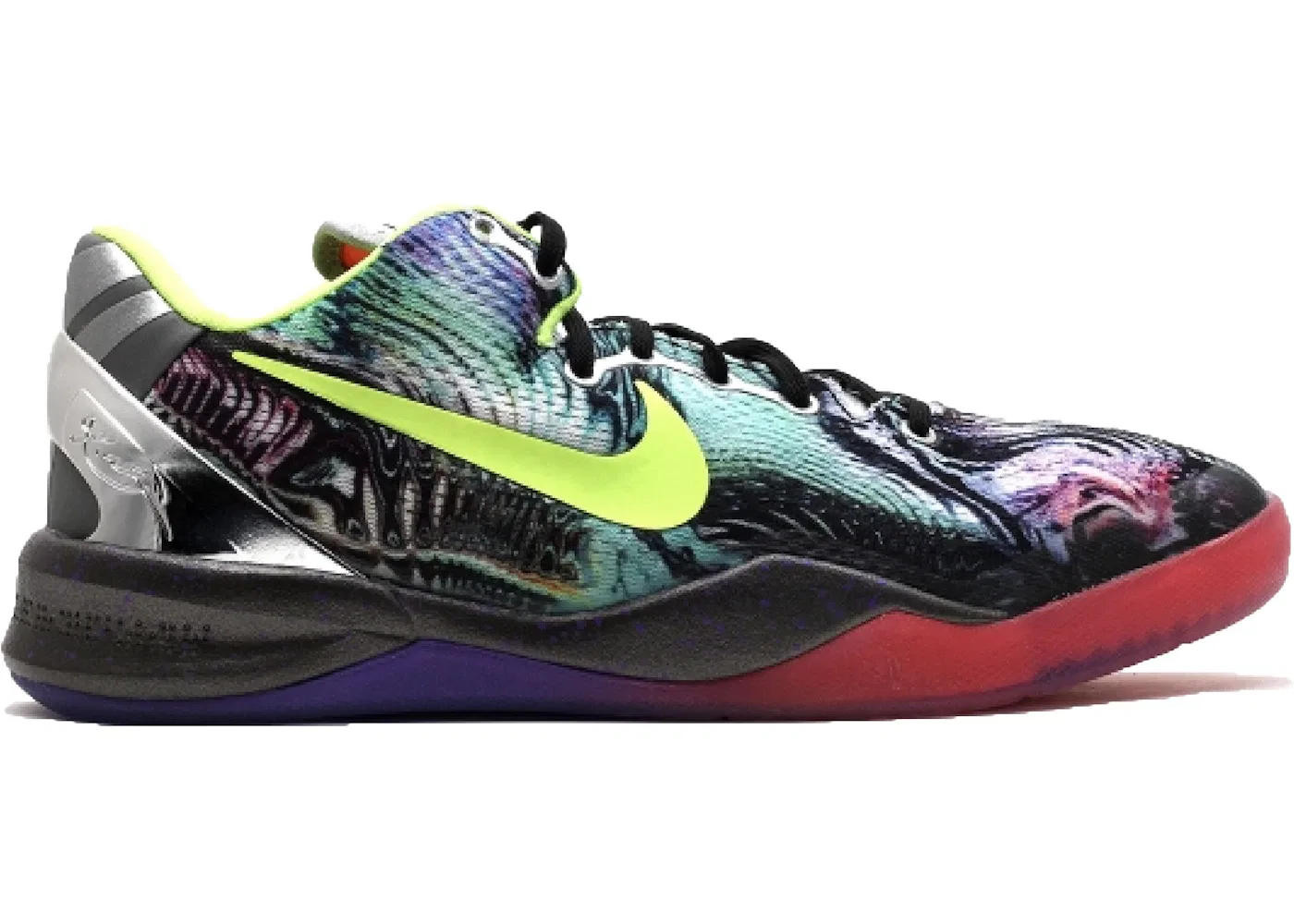Детские кроссовки для мальчиков с принтом Nike Kobe 8 Prelude Reflection, Multi-Color/Volt/Chrome