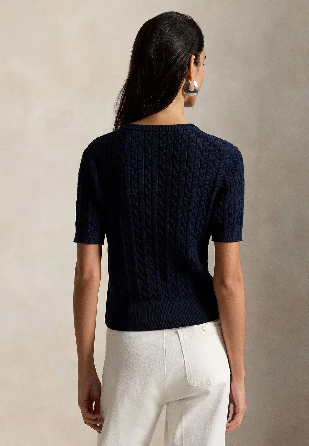 Футболка-Поло с короткими рукавами и мини-кэбом - базовая футболка Polo Ralph Lauren, Hunter Navy — фото 3