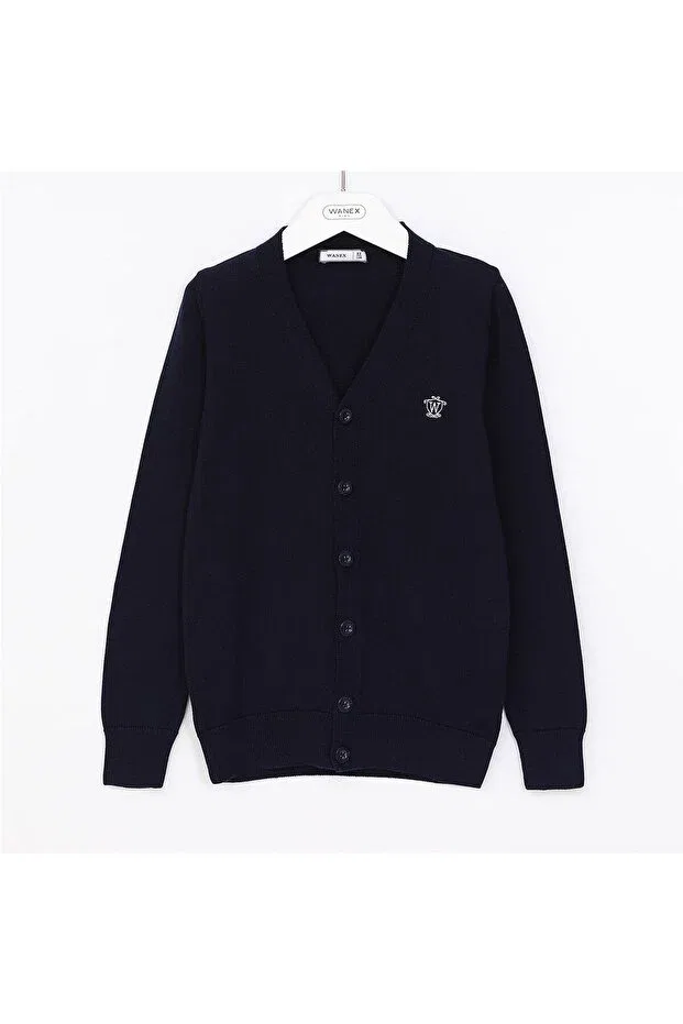 Детский кардиган для мальчиков с V-образным вырезом Wanex, Navy Blue