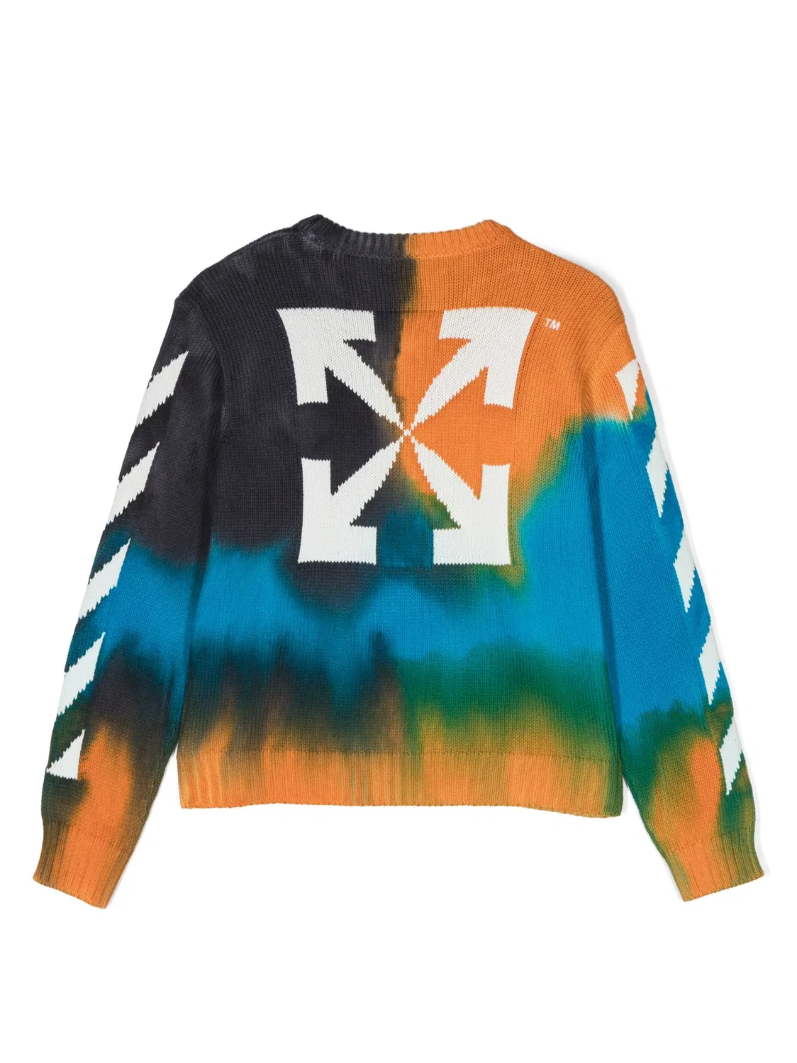 Хлопковый свитшот с принтом OFF-WHITE, оранжевый — фото 2