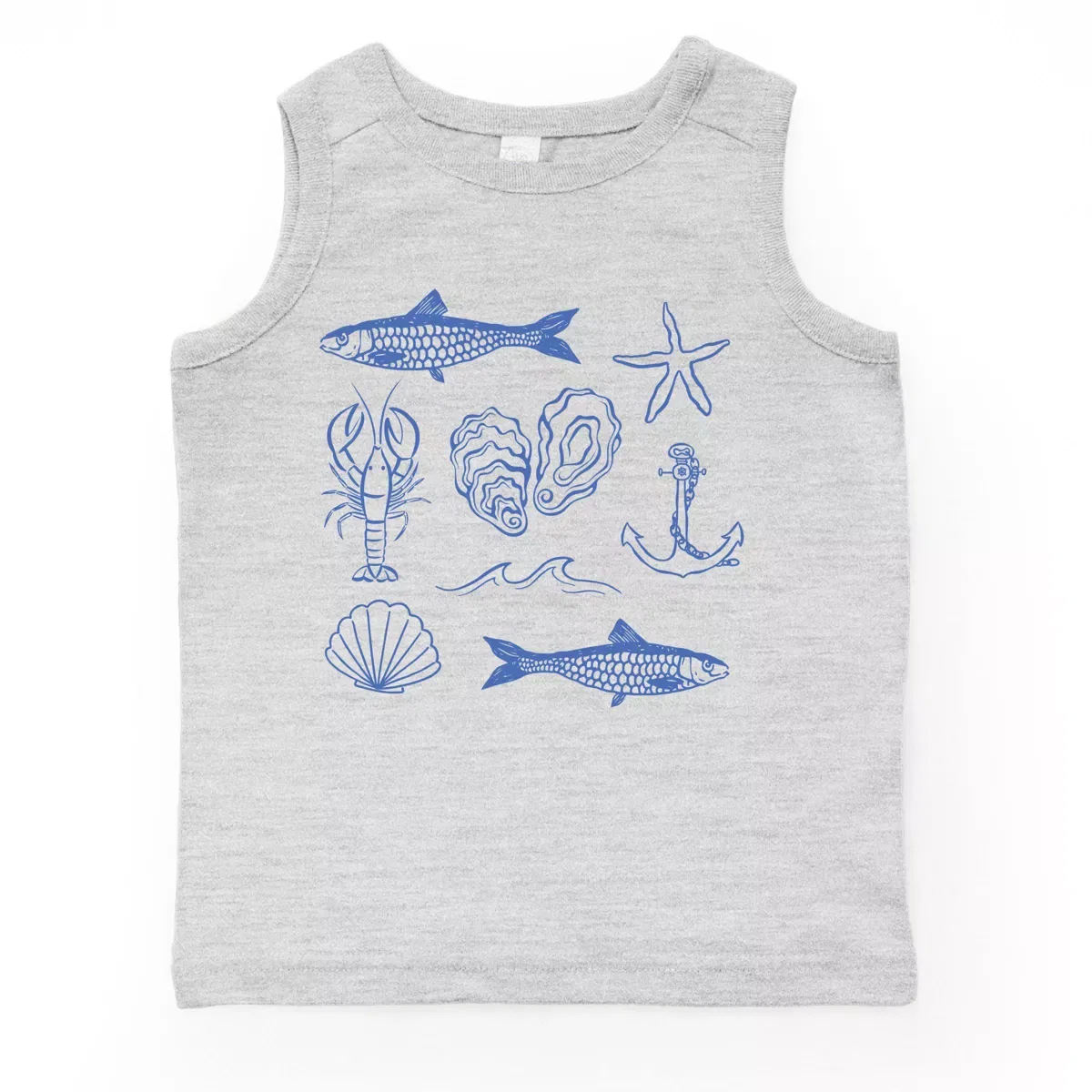 Детский топ без рукавов с принтом Nautical Outline Collage The Juniper Shop, Heather Grey