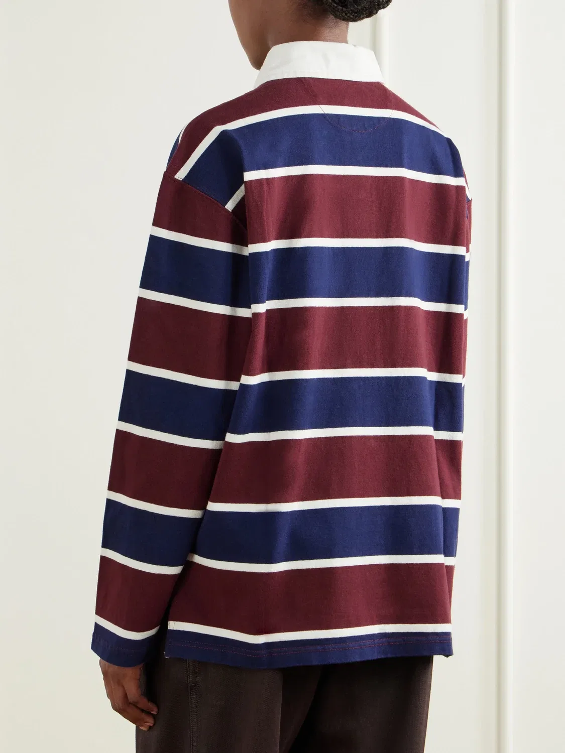Рубашка-поло из хлопкового вельвета в полоску с вышитым логотипом Polo Ralph Lauren, мультиколор — фото 3