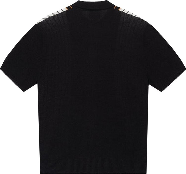 Свитер Stussy Textured Short-Sleeve Polo Sweater 'Black Stripe', разноцветный — фото 3