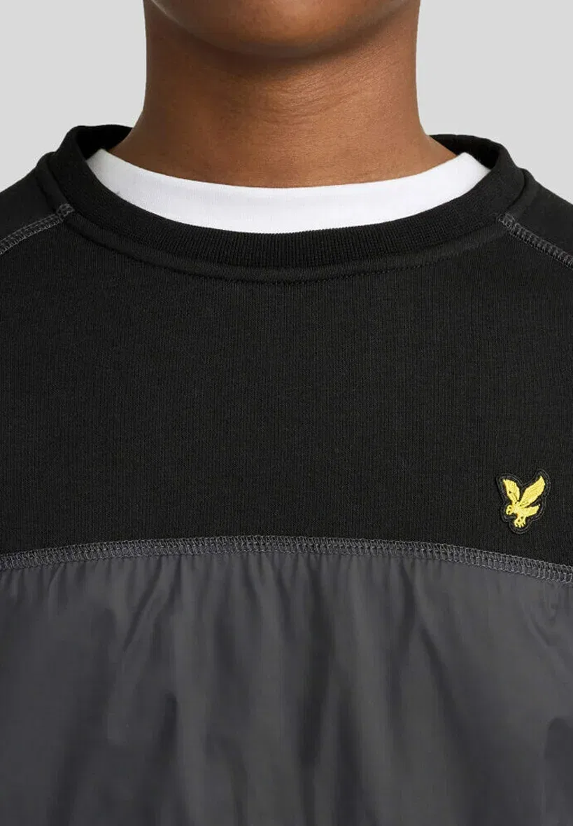 Толстовка с круглым вырезом и вставками среднего слоя Lyle & Scott, Z Jet Black — фото 4