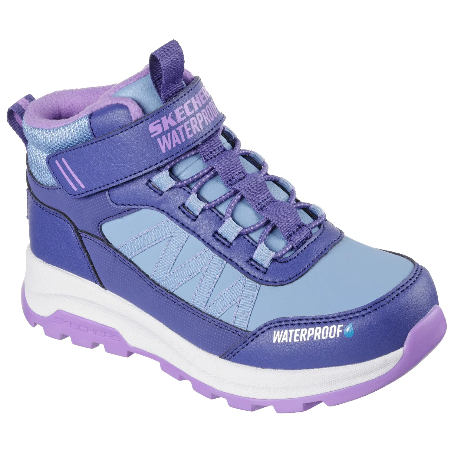 Детские зимние ботинки с водонепроницаемым верхом STORM BLAZER Skechers, Navy-Lila — фото 4
