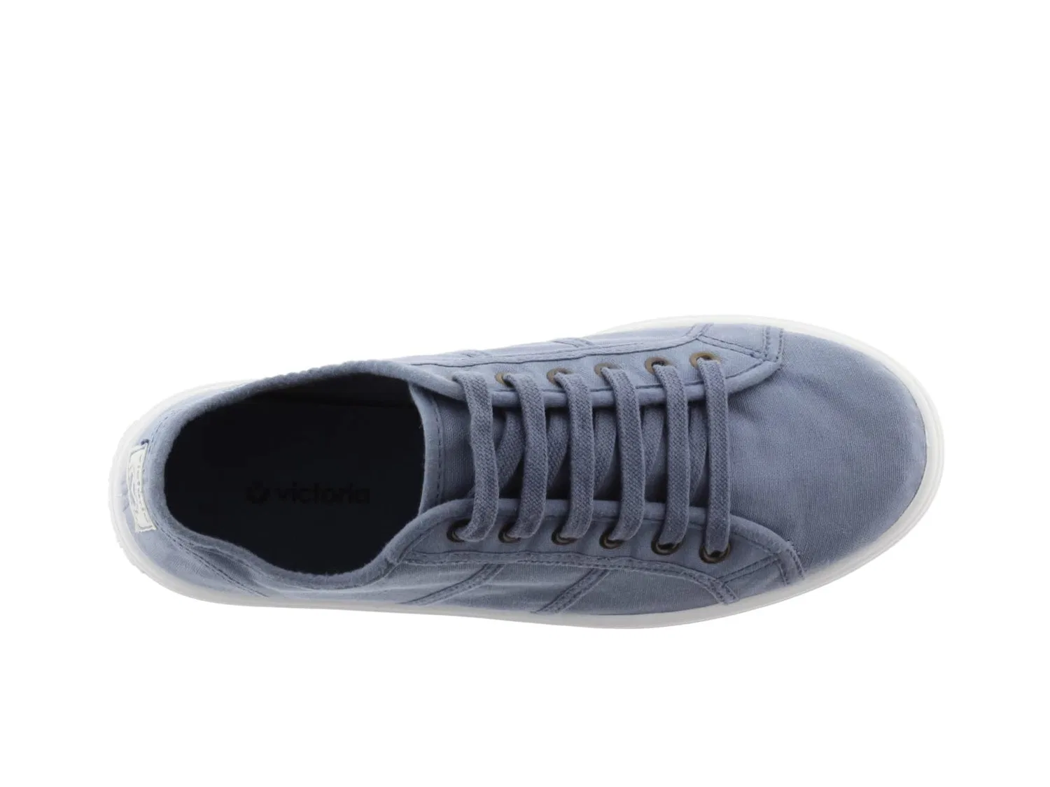 Детские кроссовки для девочек хлопковые victoria Barcelona Sneaker Washed Canvas Dyed Cotton, Ecological and 30% Recycled, Blue — фото 4