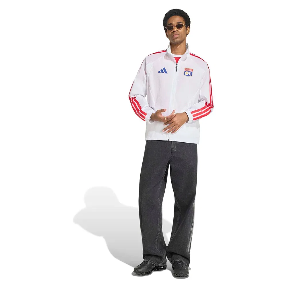 Мужская куртка с высоким воротником Olympique De Lyon Home Anthem Adidas, White — фото 4