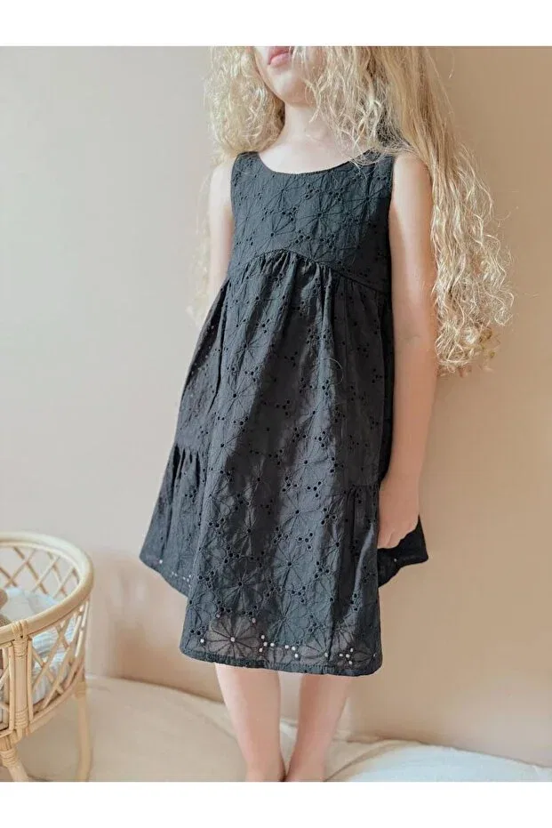 Детское платье для девочек хлопковое Yigit Butik, Black — фото 3