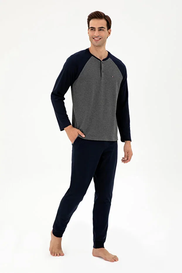 Мужской пижамный комплект с принтом U.S. Polo Assn., Anthracite Melange