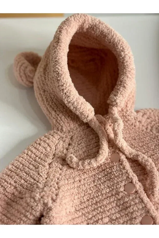 Детский кардиган с капюшоном Teddy bear cardigan Numistore, Pink — фото 4