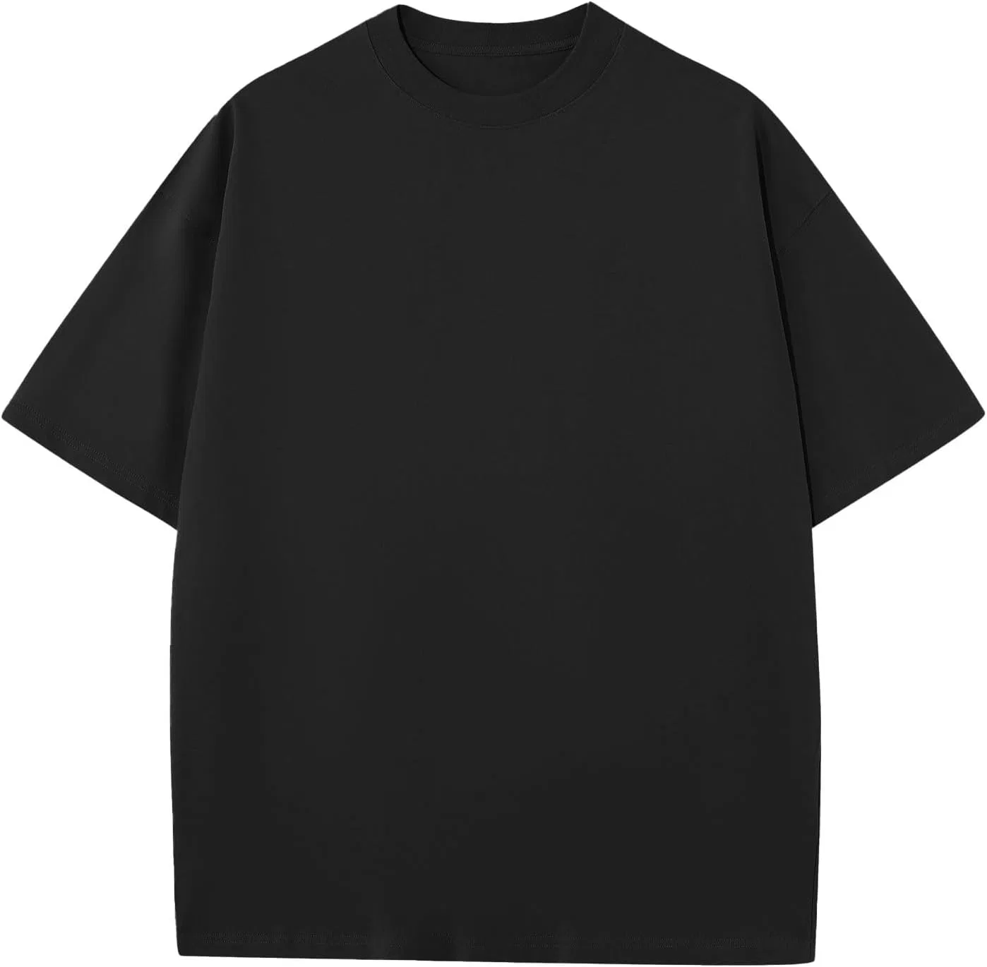 Мужская хлопковая футболка с круглым вырезом, Black — фото 2