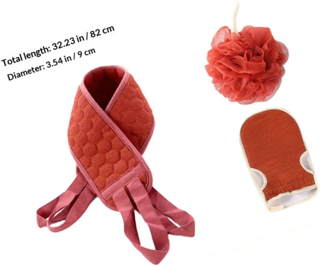 Мочалка для душа из микроволокна, 3 шт, SOLUSTRE, Rot — фото 2