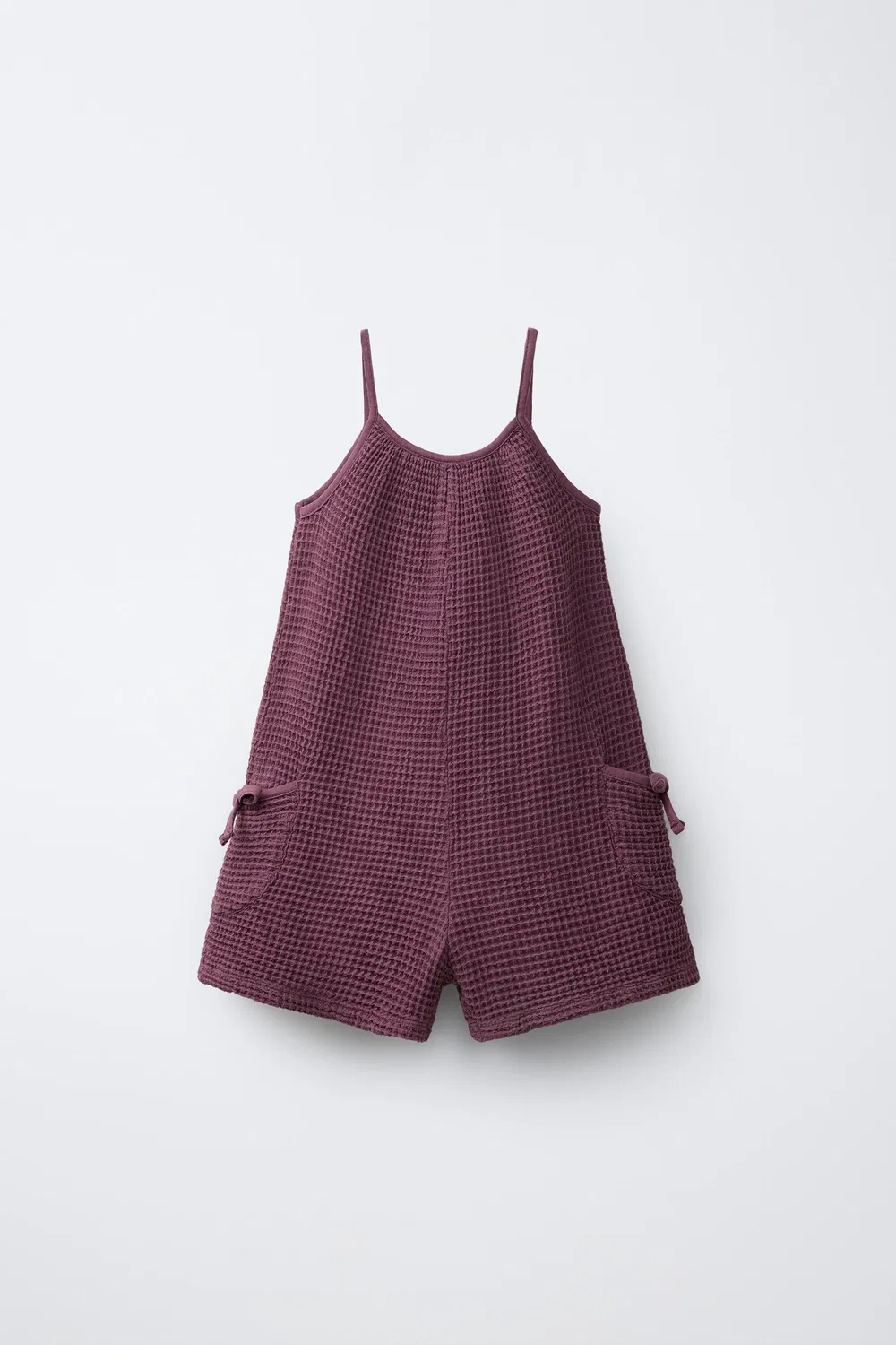 Комбинезон из вафельной вязки с бантами ZARA, Aubergine