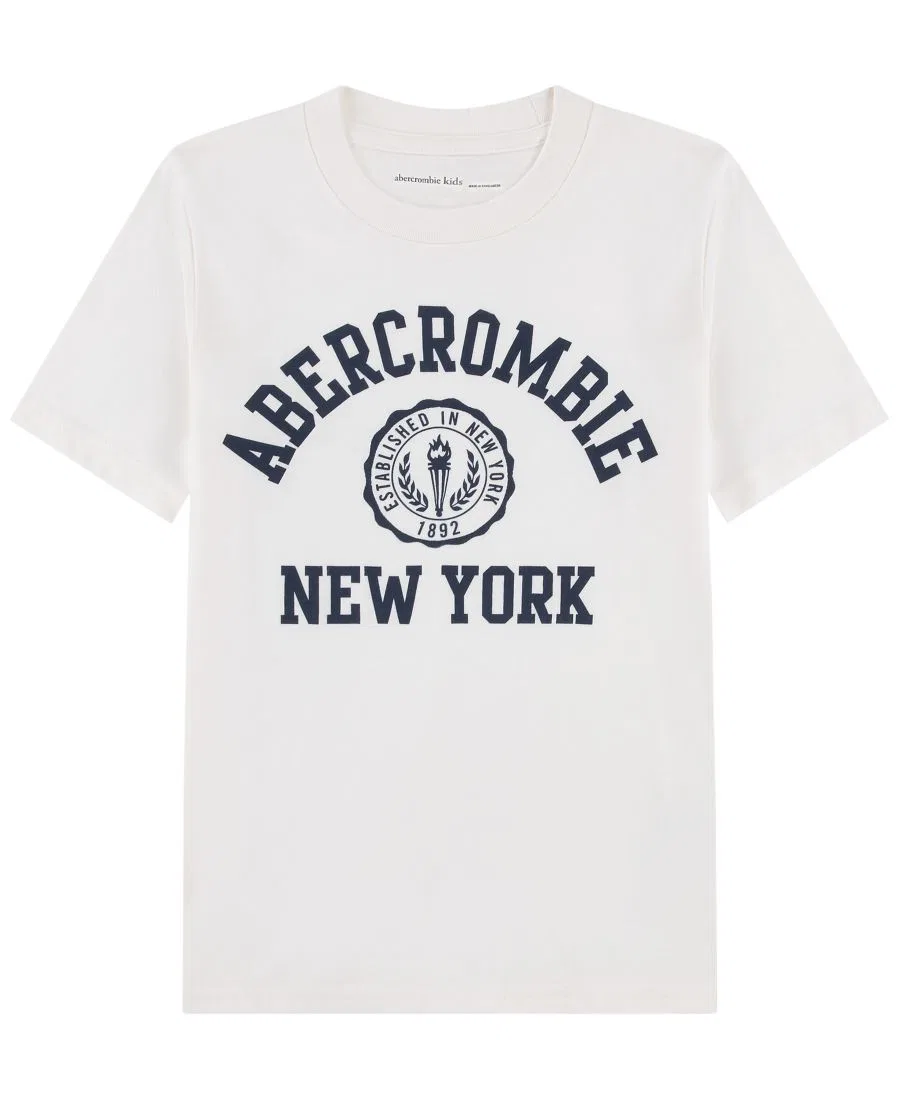Футболка с коротким рукавом с принтом New York crest abercrombie kids, White