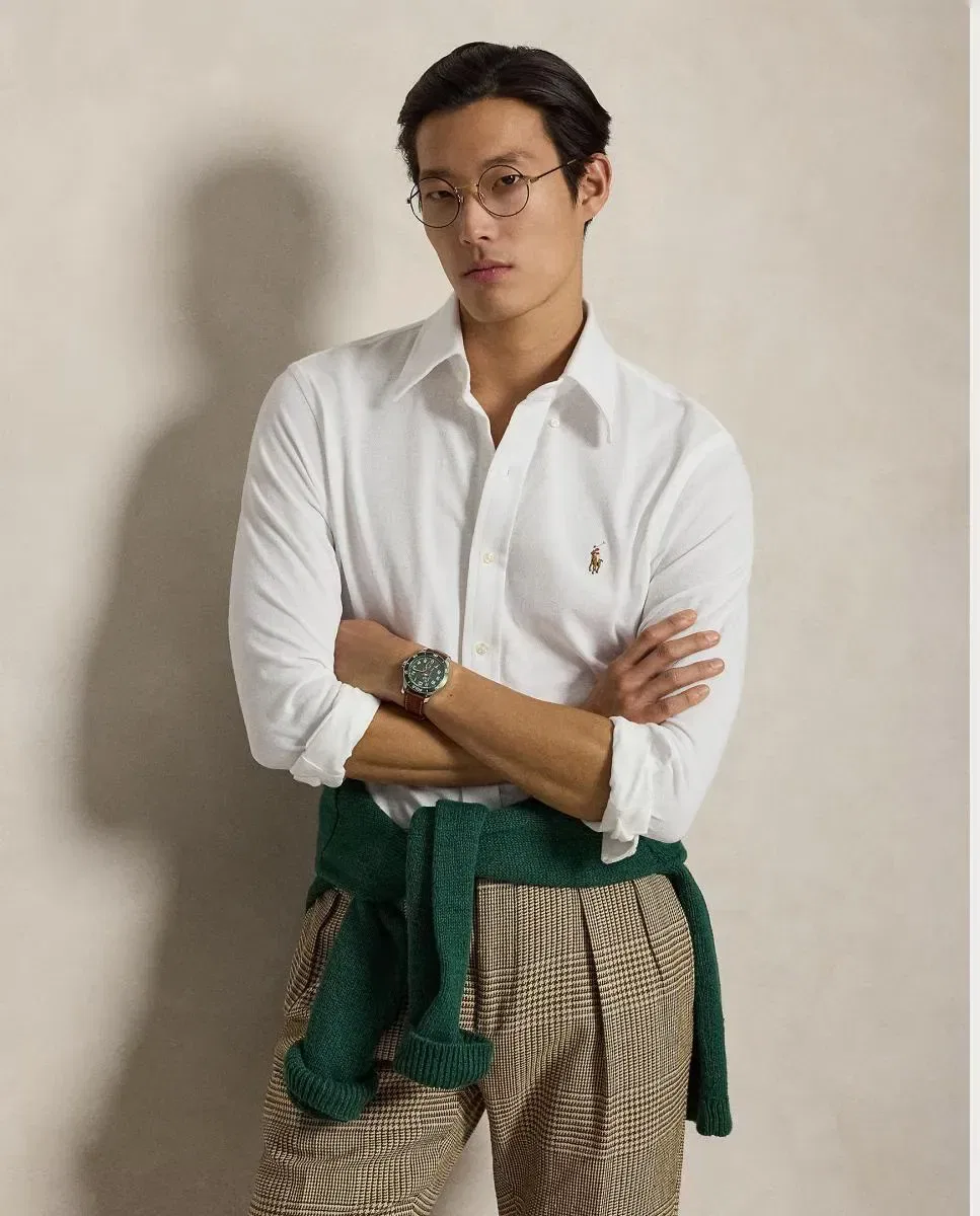 Мужская рубашка оксфорд Regular Fit Polo Ralph Lauren, Blanco