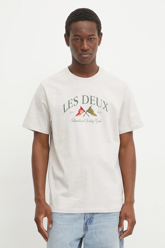 

Хлопковая футболка Les Deux, бежевый