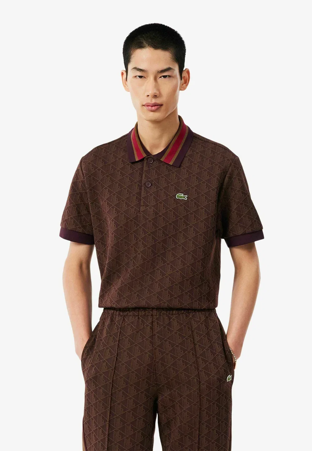 Dh1417_Qij - рубашка поло Lacoste, Marron-Wd
