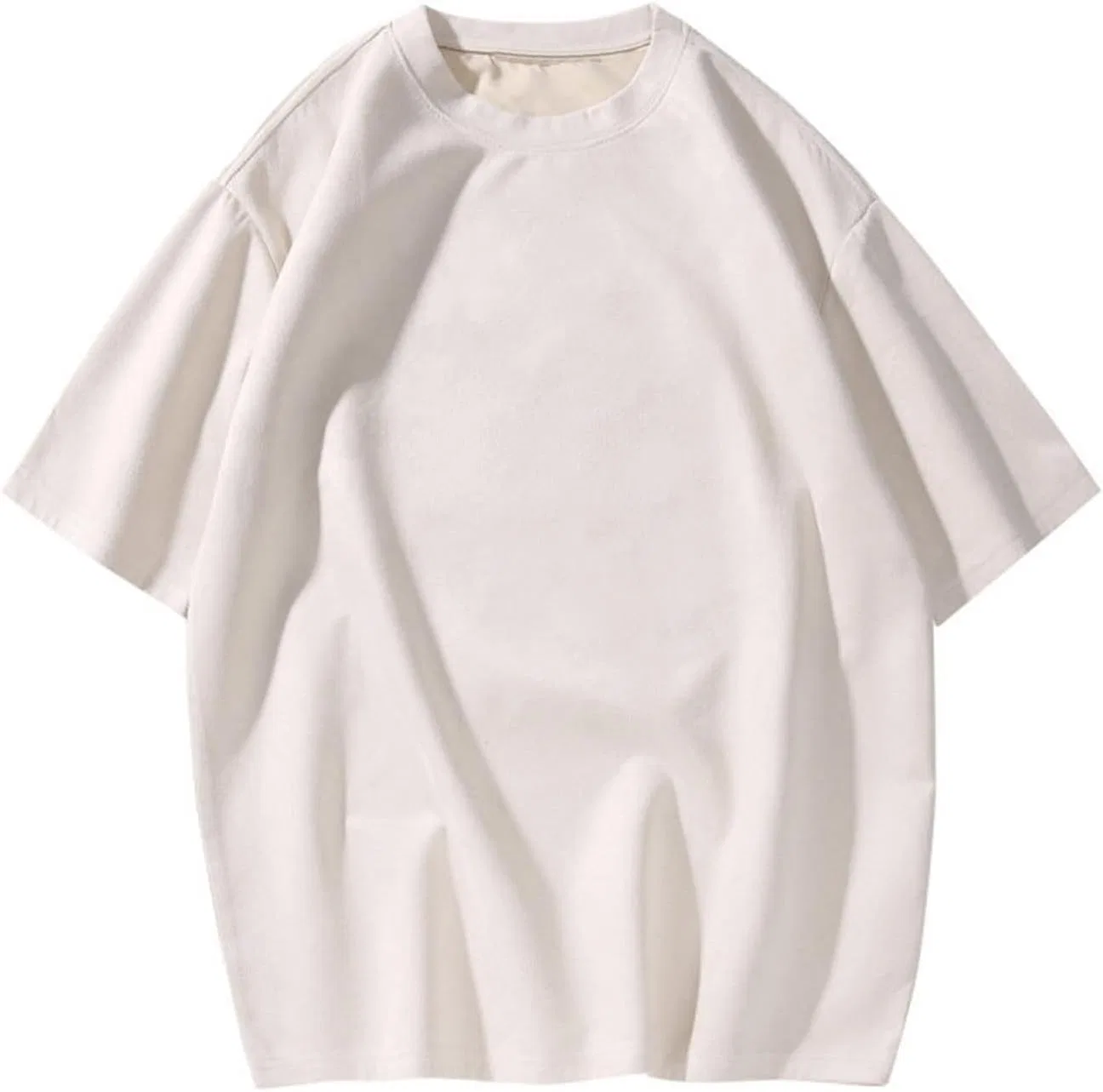 Мужская футболка оверсайз из тяжелого хлопка Generic, Beige