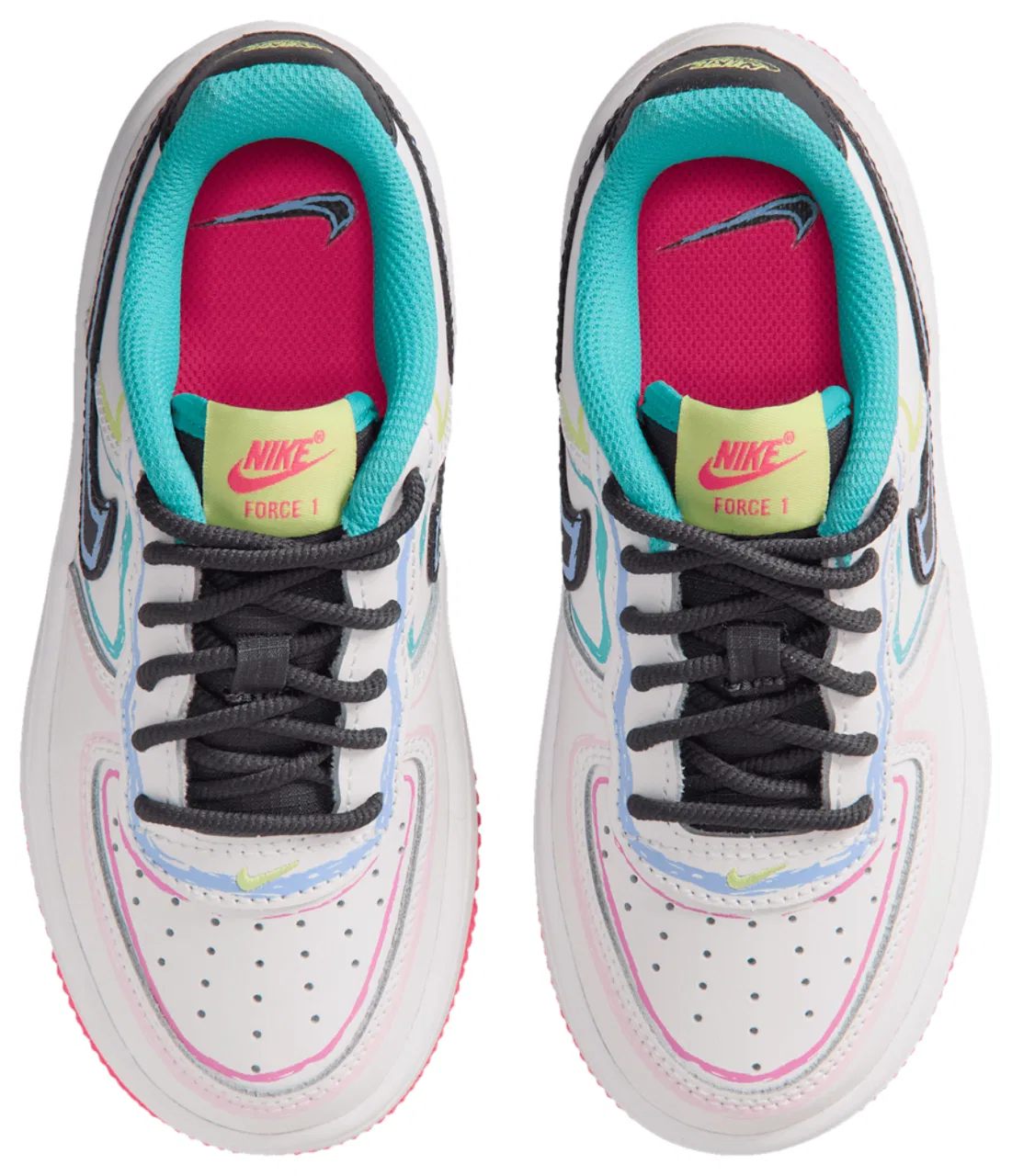 Кроссовки для мальчиков Force 1 Low Lace Nike, цвет White/Hyper Pink/Anthracite — фото 4